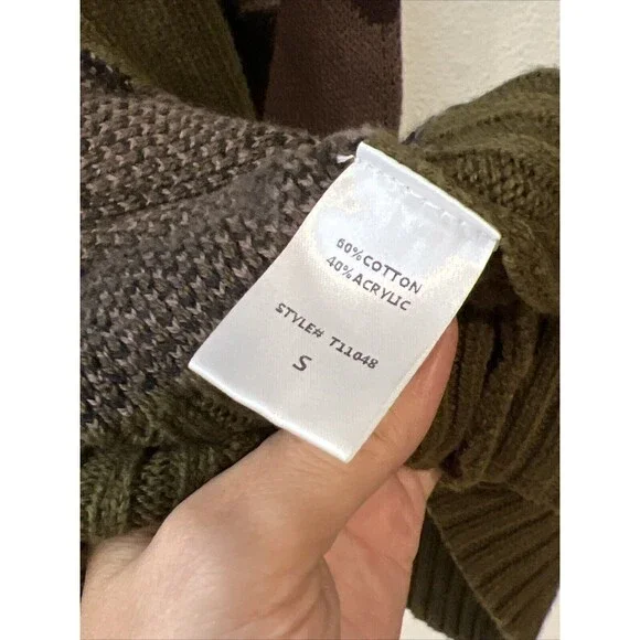 Mustard Seed Cardigan Sweater Woman Size Small Camo Open Front Pockets Dove Deer - Picture 4 of 9